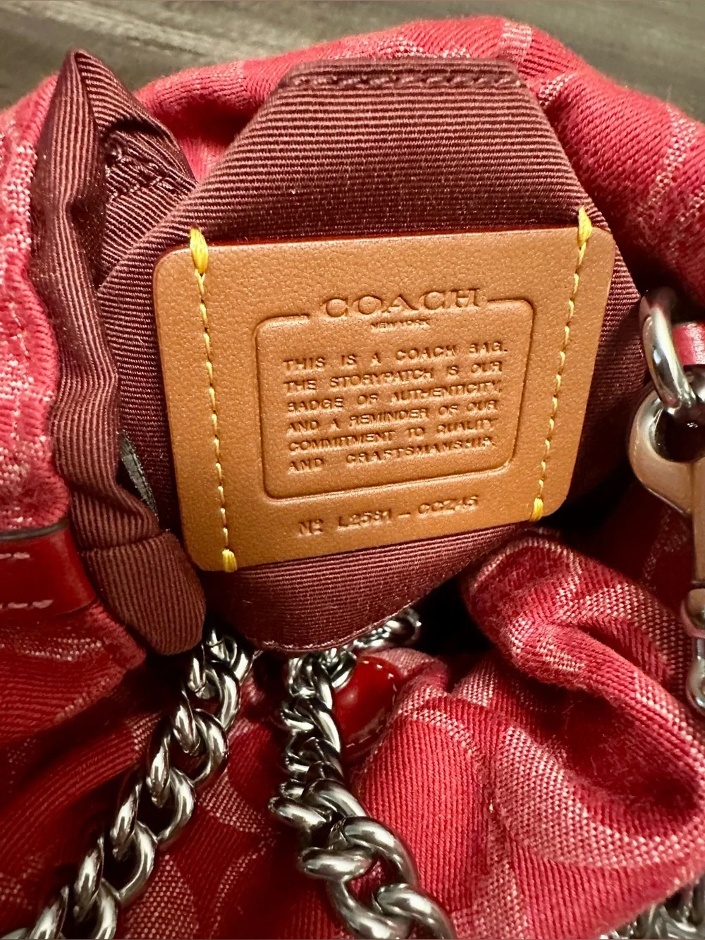 Coach Faye Mini Drawstring Bag In Signature Denim